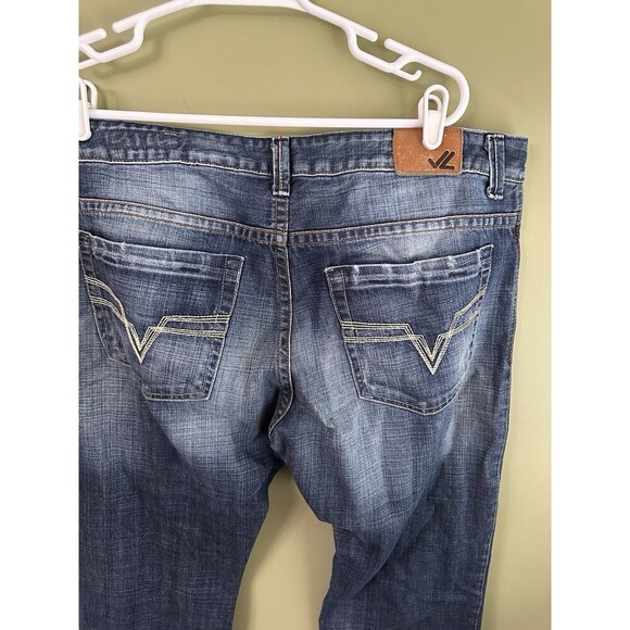 Jet Lag Jeans Men’s Wide Leg 36x34 (36x32) Distressed Made In Italy Zip Up Dark - Picture 8 of 16